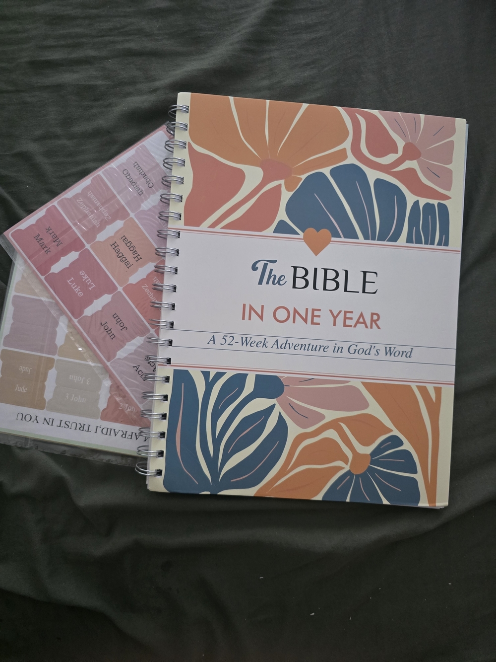 The Bible In One Year Spiral Journal - Floral Multicolor